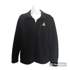 Gerry's Men's Black Full Zip Fleece lined Waffle Knit Jacket, XL,